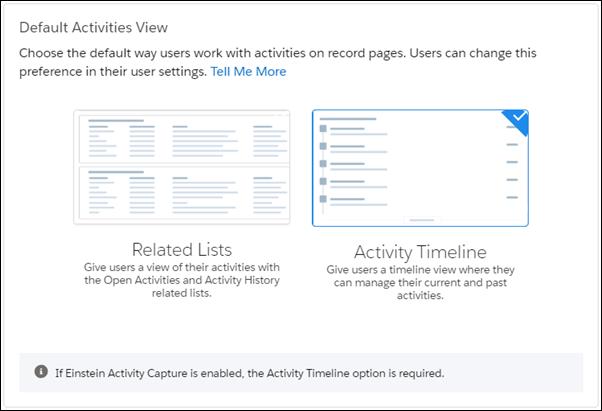 Default activities view preference